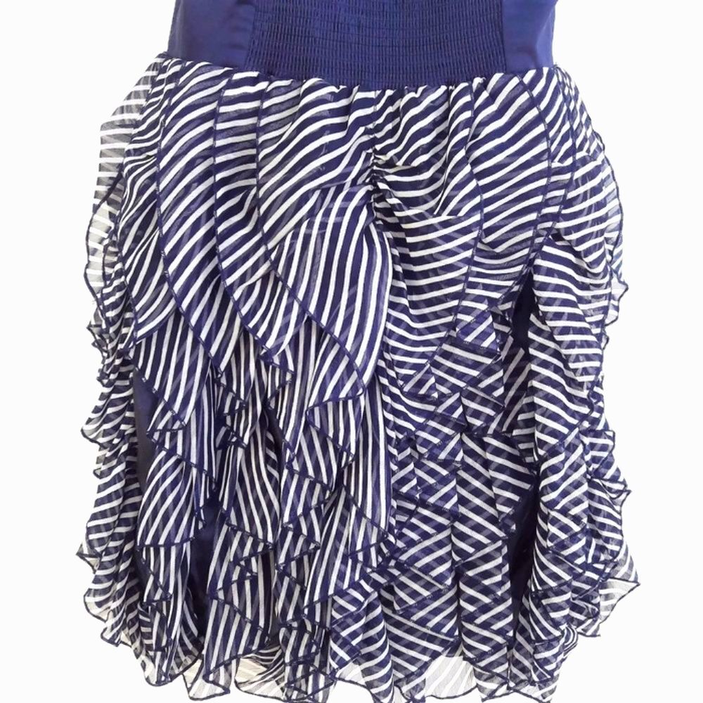 NEW Romeo Juliet Couture Dress Cocktail Ruffled Smocked Back Adj Straps  L - Picture 4 of 7